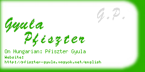 gyula pfiszter business card